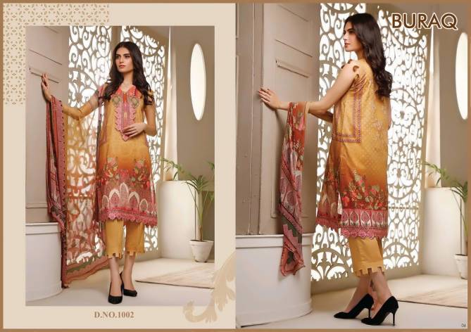Agha Noor Buraq Exclusive Latest Festive Wear Jam Satin Pakistani Dress Material Collection
