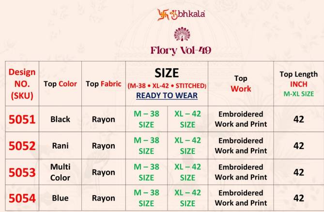 Flory Vol 49 By Shubhkala Rayon Navratri Kurti Exporters In India