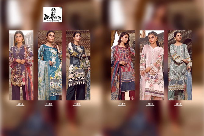 Majesty Firdous Vol 4 Latest Jam Silk Cotton Digital Printed With Patch Embroidery Pakistani Salwar Suit Collection
