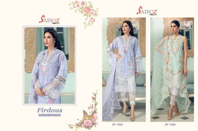 Sairoz Firdous Latest Fancy Designer casual Wear Digital Printed Embroidery Pakistani Salwar Suits Collection
