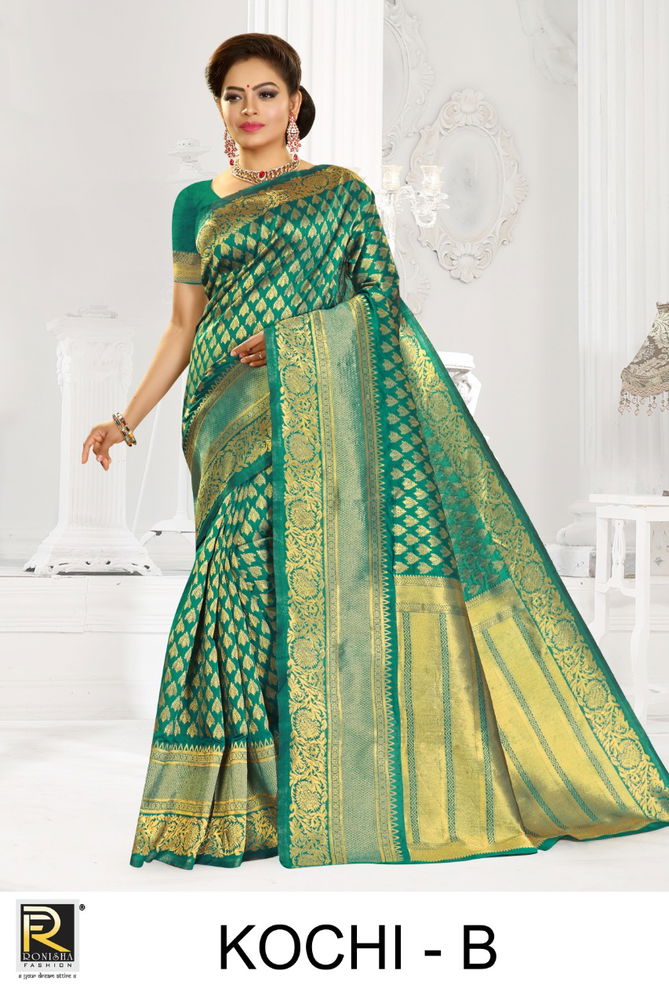 Ronisha Kochi Exclusive Silk With Pure Jari Festive Wear Designer Saree Collection
