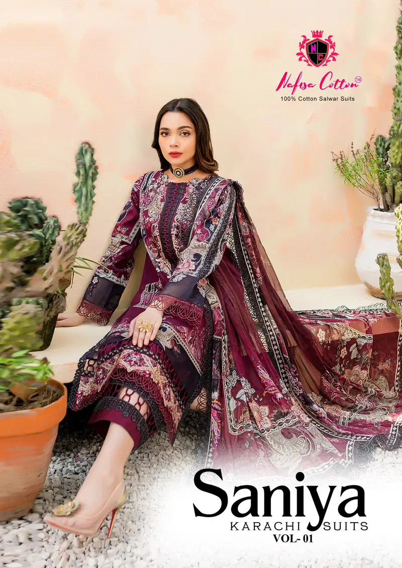 Saniya Vol-01 By Nafisa Karachi Dress Material Wholesale Market In Surat