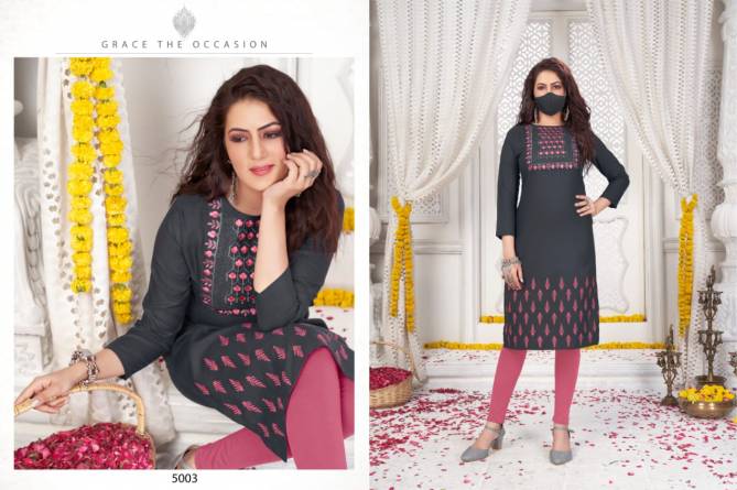 Nitisha Chingari 5 Latest Fancy Casual Regular Wear Heavy Soft Cotton Kurti Collection
