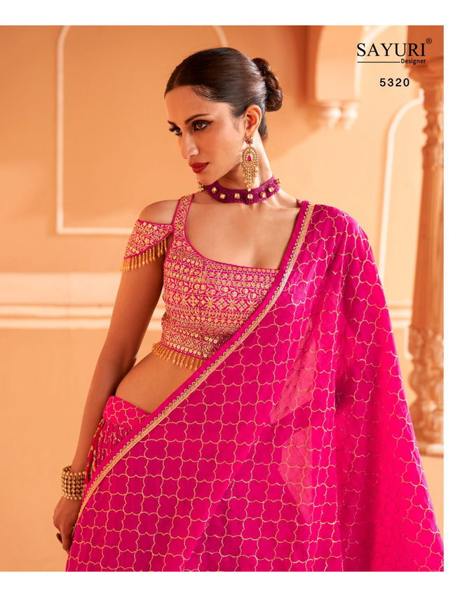 Kalishta Nx By Sayuri Chinon Silk Wedding Wear Indo Western Lehenga Wholesale Market In Surat
