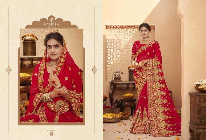 Kalista Saat Phere Latest Fancy Designer Heavy Wedding Wear Georgette Embroidery Worked Sarees Collection
