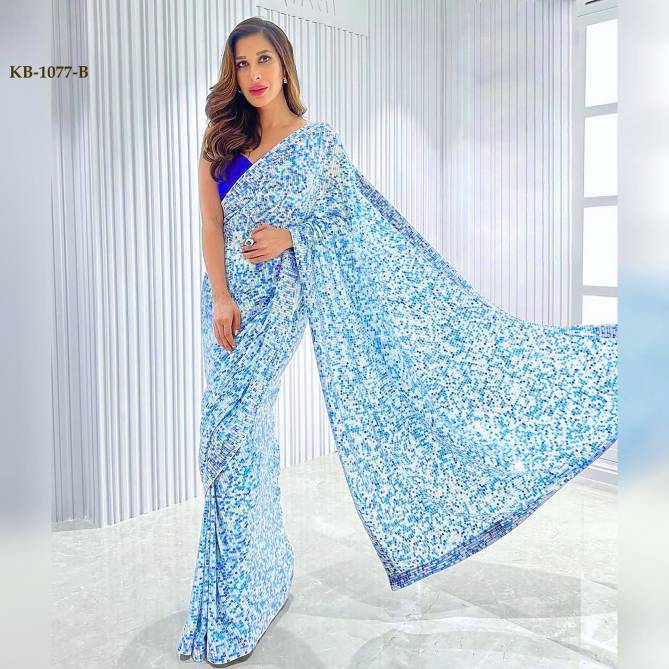 KB 1077 A To C Bollywood Party Wear Georgette Sarees Wholesale Shop In Surat