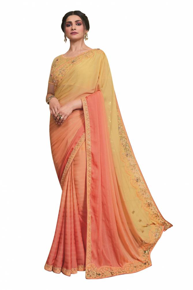 Suhani A47 Vichitra Silk Embroidery Work Stylish Party Wear Latest Designer Saree Collection
