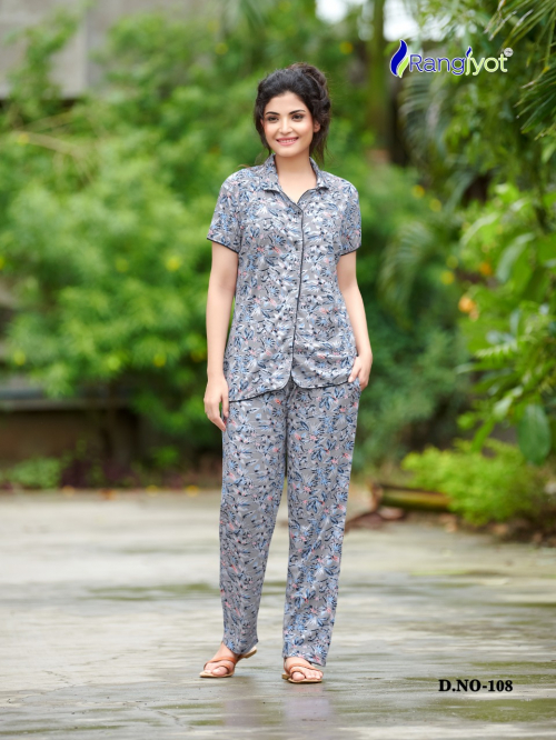 Rangjyot 201 Latest Night Wear Hosiery Cotton Printed Night Suit Collection
