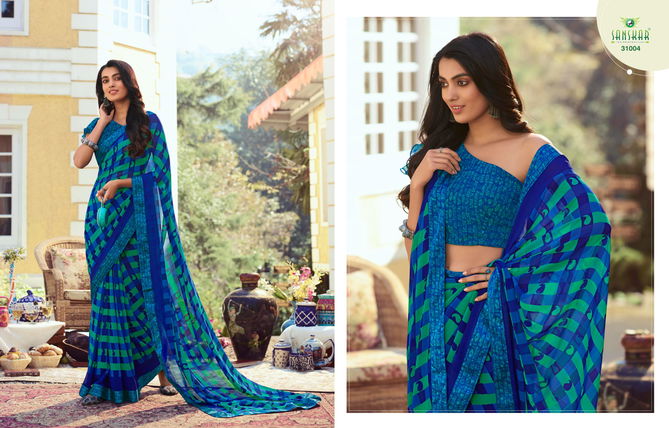 Sanskar Nadira 2 Fancy Latest Regular Casual Wear Georgette Printed Sarees Collection
