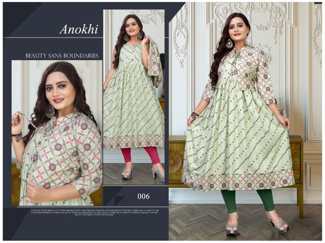 Akhand Jyot Anokhi New Ethnic Wear Rayon Printed Designer Kurti Collection