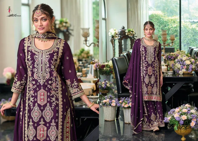 Mehar By Eba Chinon Embroidery Designer Readymade Suits Orders In India