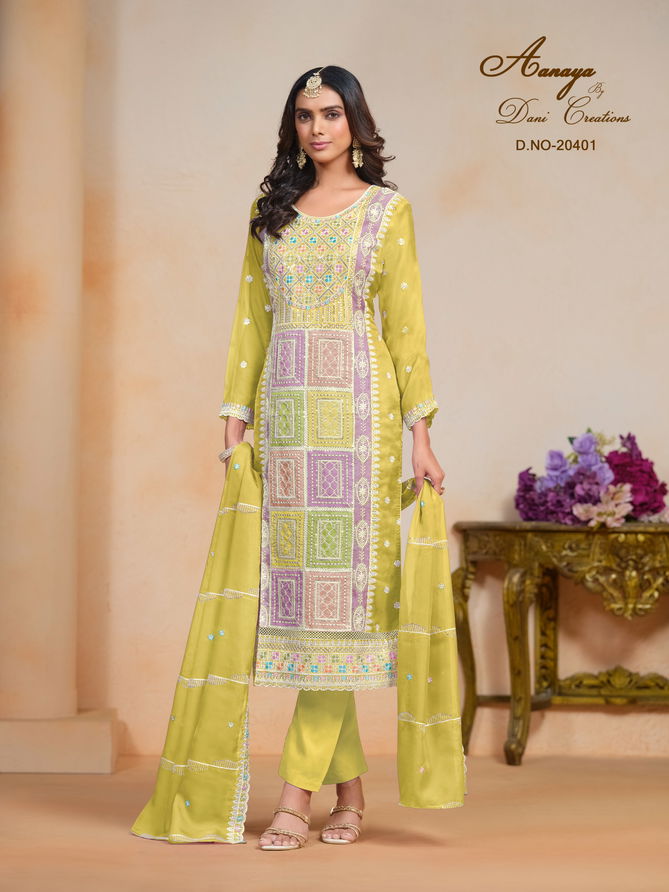 Aanaya Vol 204 By Dani Organza Salwar Suit Wholesale Shop In Surat