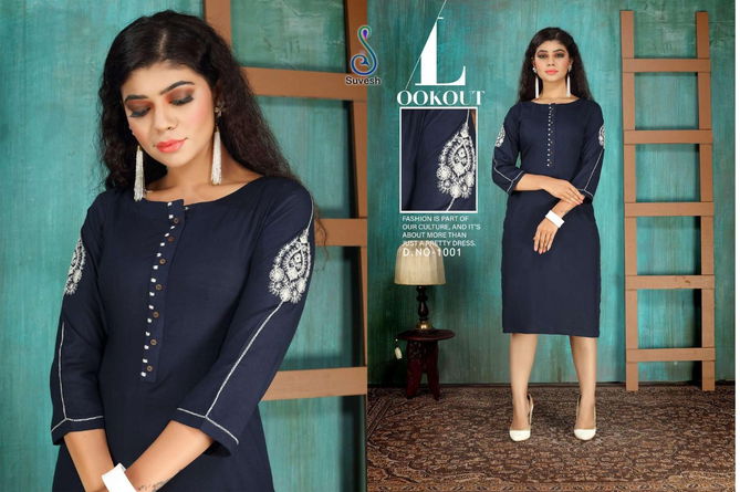 SUVESH ZUBEDA VOL-2 Fancy Casual Wear Rayon Slub With Embroidery Work Kurti Collection