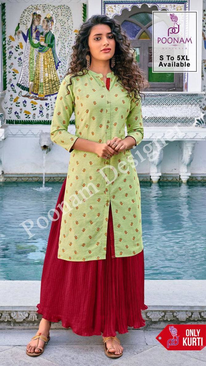 POONAM PRINT Latest Designer Fancy Festive Wear  cotton Printed Kurtis Collection 