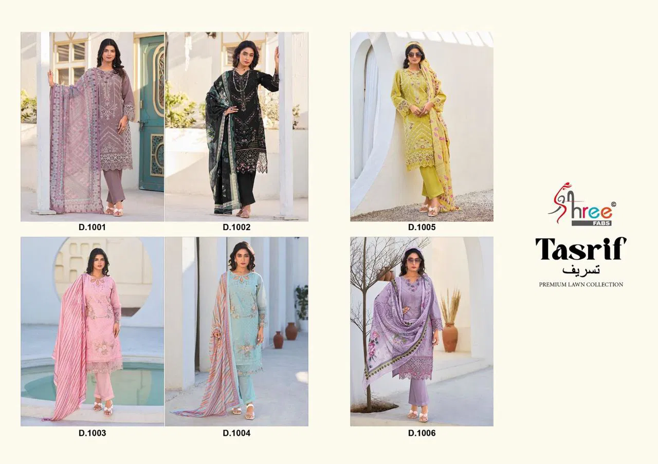 Tasrif Premium Lawn Collection Vol 1 By Shree Fabs Cotton Salwar Suits Wholesale Online