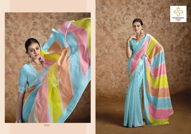 Suhana Chiffon By Shubh Shree Printed Fancy Sarees Orders In India