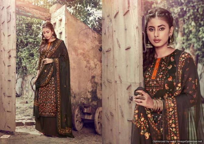 Sargam Mehroon Latest Full Printed Pure Pashmina Dress Material Collection 