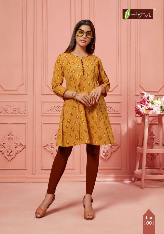 Hetvi Elan Latest Casual Wear Linen Printed Designer Kurtis Collection