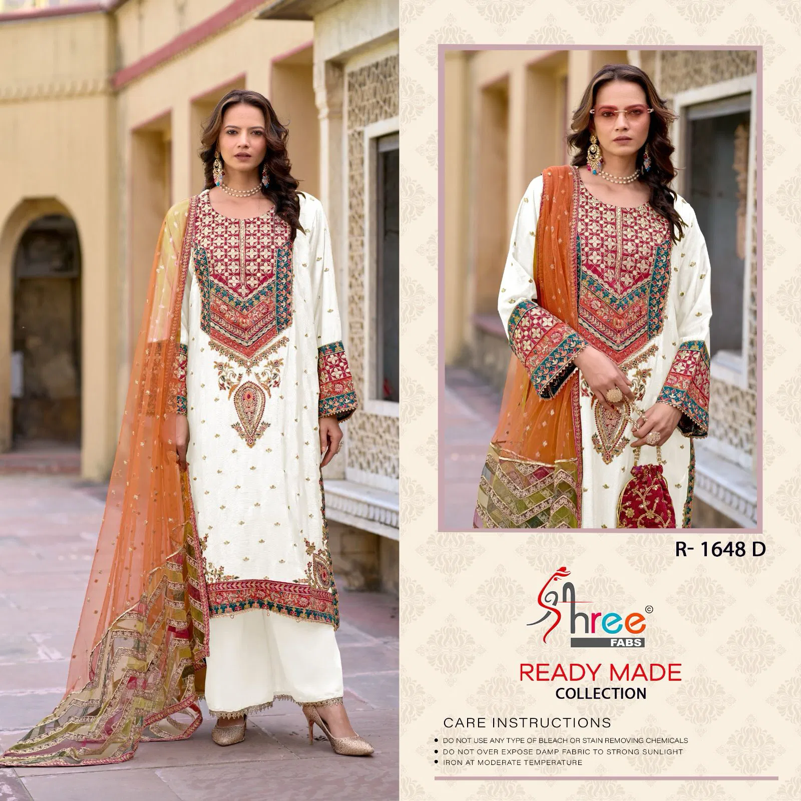 R 1648 By Shree Fabs Chinon Pakistani Readymade Suits Wholesalers In Delhi