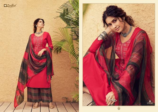 Zulfat Mahonia Designer Fancy Casual Wear Jam Cotton Printed Dress Material Collection