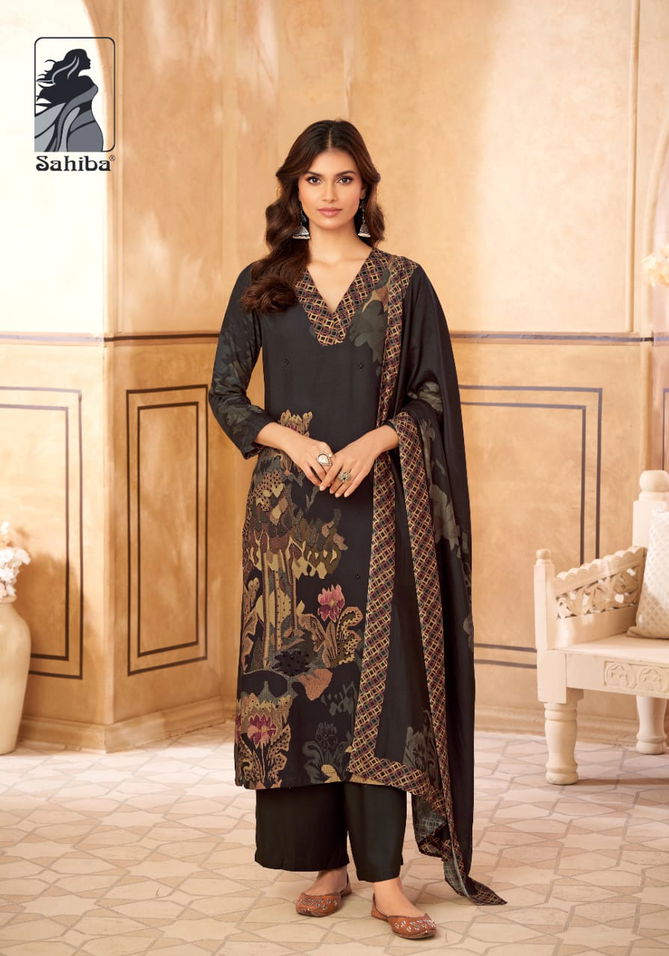 Firdos By Sahiba Muslin Silk Digital Printed Dress Material Orders In India