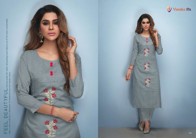 ARIHANT NX(VAMIKA NX) ROXIE Fancy Designer Ethnic Wear rayon Heavy slub with Button Long Kurtis Collection