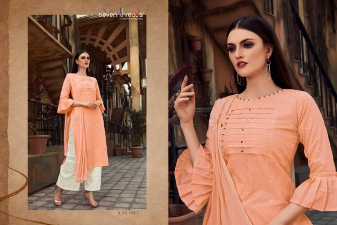 Seven Thread Latest Ready Made Designer Casual Wear Cotton Suit With Naznin Dupatta Collection 