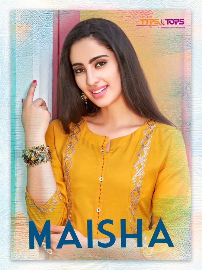 Tips & Tops Maisha Latest Designer Casual Wear Heavy Rayon Kurtis With Pant With Work Collection 