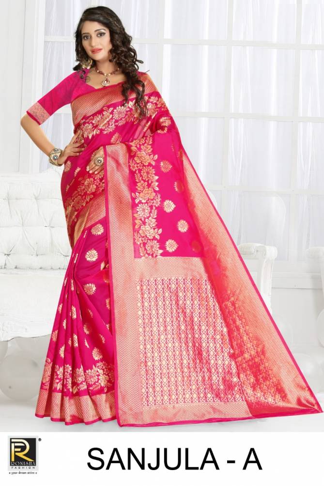 Ronisha Sanjula latest  Fancy Designer Festive Wear Heavy Silk Saree Collection

