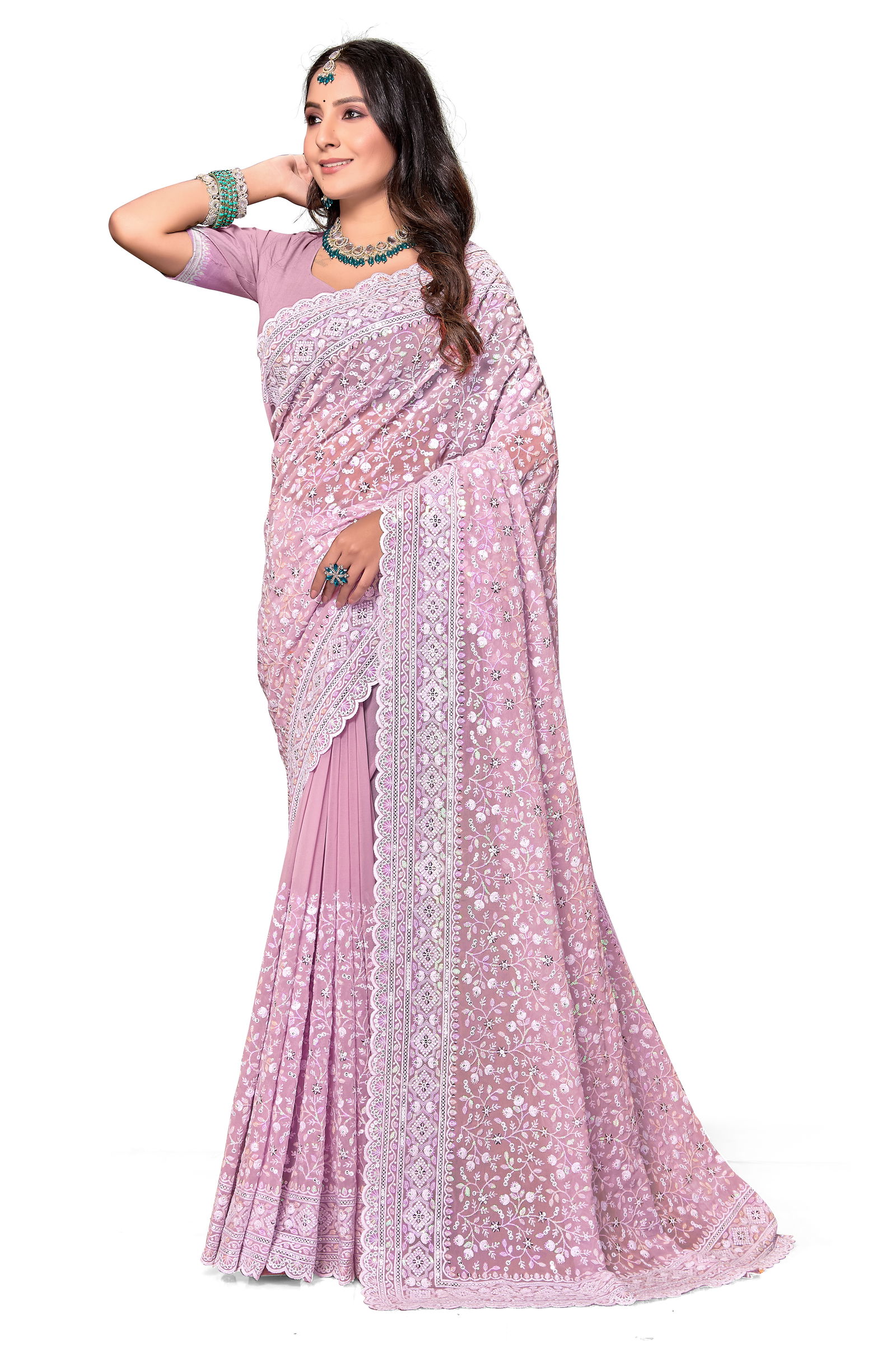 Masterful By Utsav Nari Georgette Embroidery Sarees Orders In India