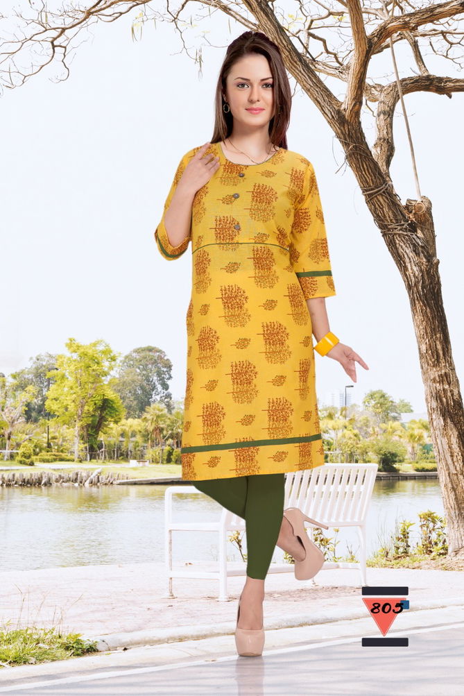 Trendy Bandhni Latest Fancy Designer casual Regular Wear Cotton Printed Kurtis Collection
