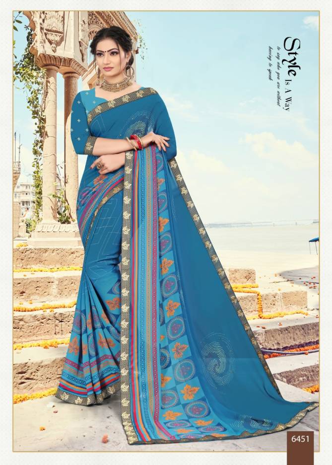 Blue Eyes 21 Latest Fancy Regular Wear Weightless Georgette Printed Sarees Collection
