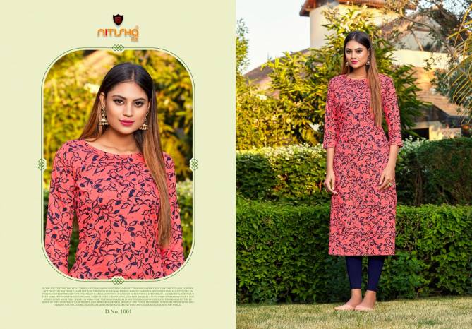 Nitisha Nx Kitab latest Heavy fancy Rayon Regular Wear Designer Kurtis Collection

