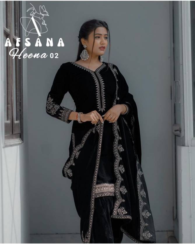Heena 2 Afsana Velvet Winter Wear Readymade Suits Catalog