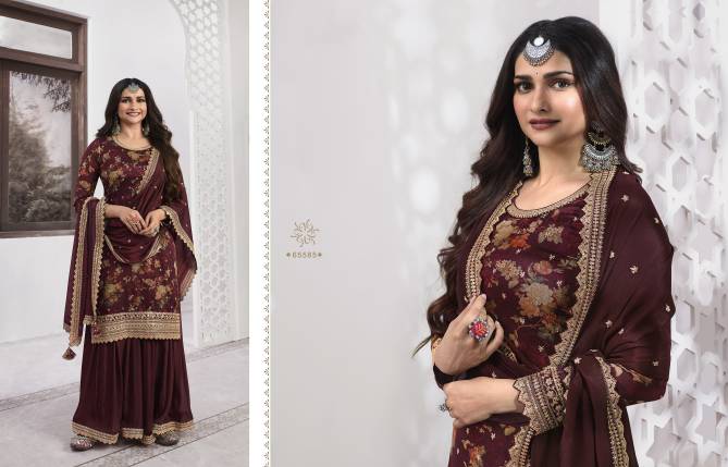 Vinay Kuleesh Swara Silk Embroidery Sharara Salwar Kameez Catalog - The ...