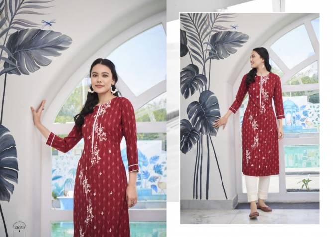 Kalaroop Oreo Fancy Designer Ethnic Wear Rayon Embroidery Kurti Collection
