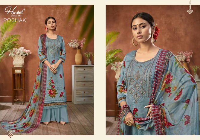 Harshit Poshak Latest Fancy Designer Casual Wear Regular Pure Jam Designers Dress Material Collection
