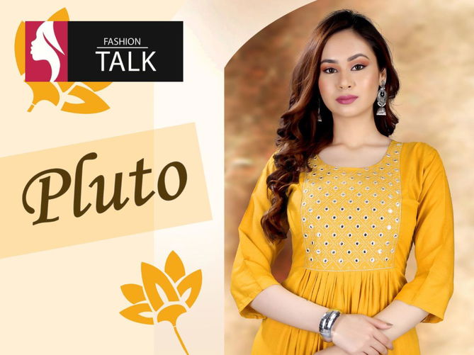 Ft Pluto Flair Style Designer Latest Fancy Festive Wear Rayon Slub Kurtis Collection
