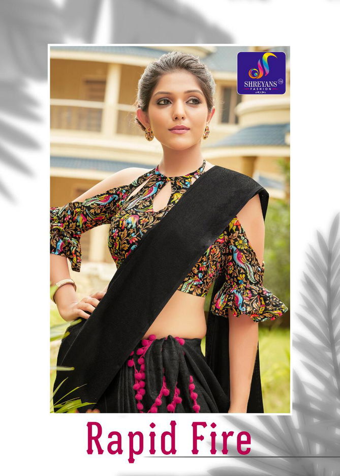 Shreyans Rpid Fire Designer Fancy Look Casual And Function Wear Saree Collection  