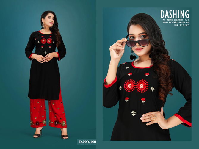 Plazo Queen Latest Collection Of New Fancy Designer Party Wear Embroidered Kurtis With Plazo