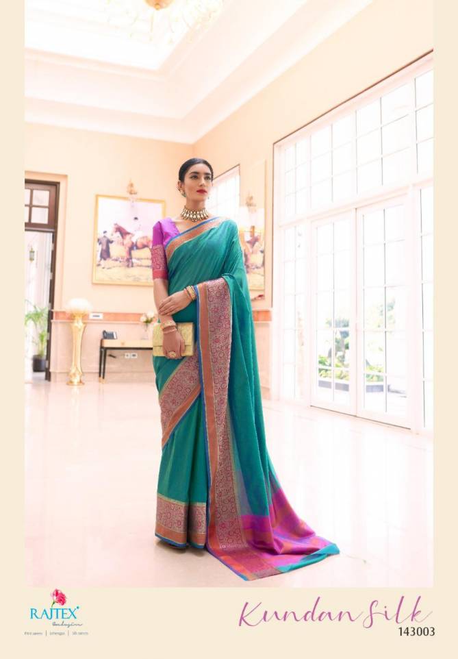 Rajtex Kundan Silk Latest Rich Look Designer Bordered Saree Collection 