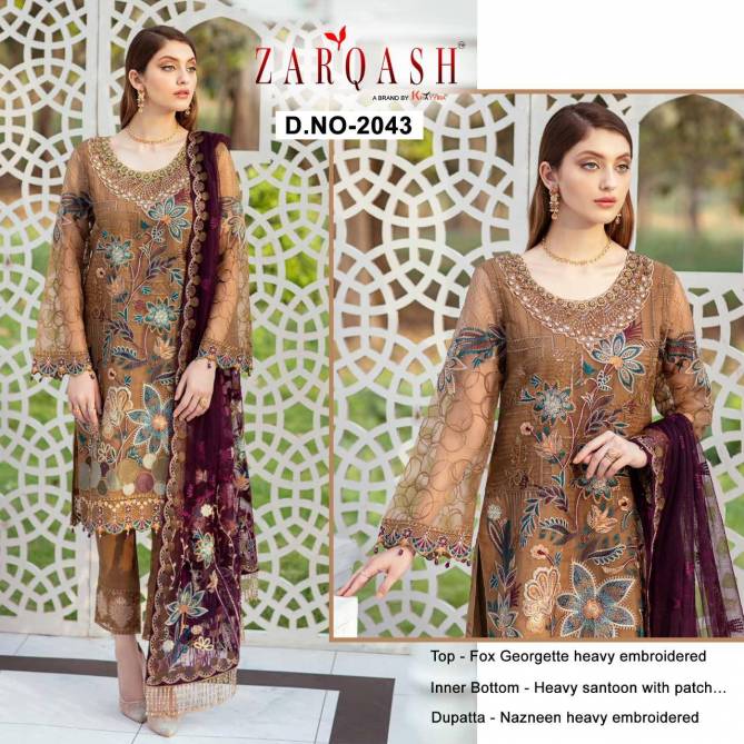 Zarqash Minhal Premium Festive Wear Faux Georgette Pakistani Salwar Suits Collection
