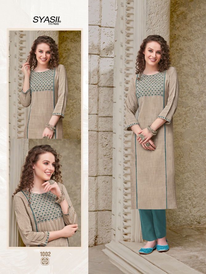 Syasii Unique New Designer Regular Wear VIscose  Embroidery Kurti Collection