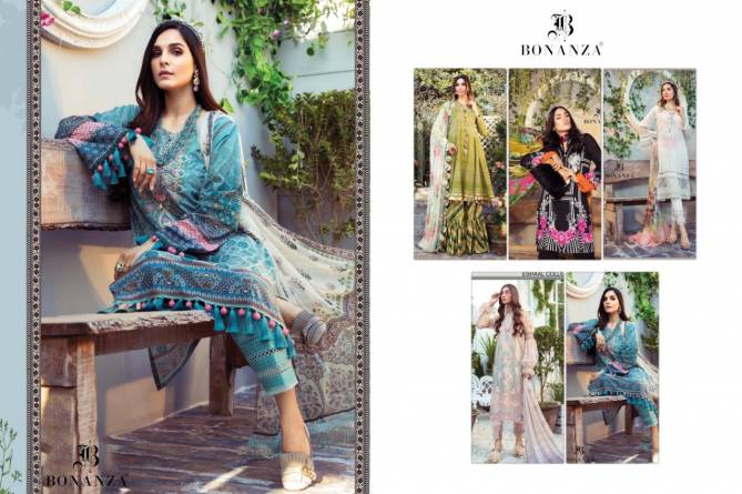 Bonanza Maria B Mprint Summer Collection 21 Latest Fancy Designer Cambric Cotton Pakistani Salwar Suits Collection
