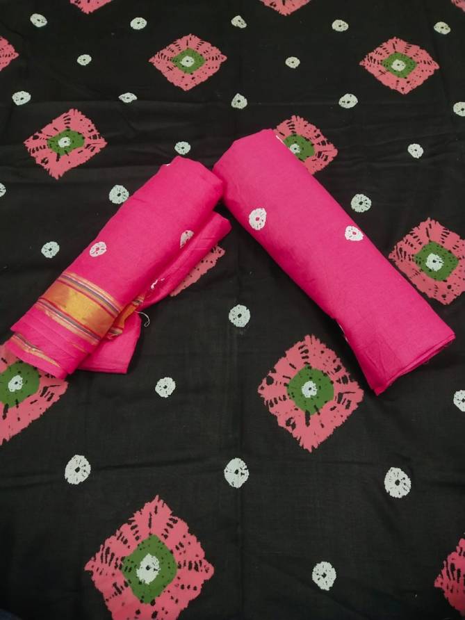 Original Bandhani Latest Printed Regular Wear Heavy Cotton Dress Material Collection