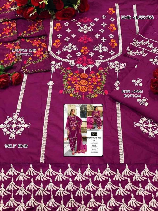 Rawayat Signature 033 Fancy Designer Casual Wear Pure Cotton With Embroidery Work Pakistani Salwar Suits

