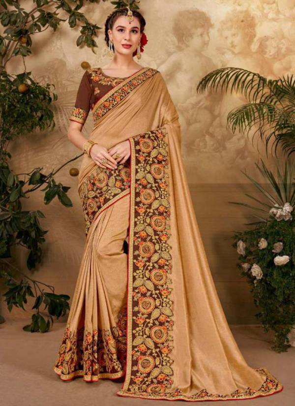 Kalista Fashion Century Vol 3 Vichitra Silk Designer Party Wear Heavy Embroidery Work Saree Collections