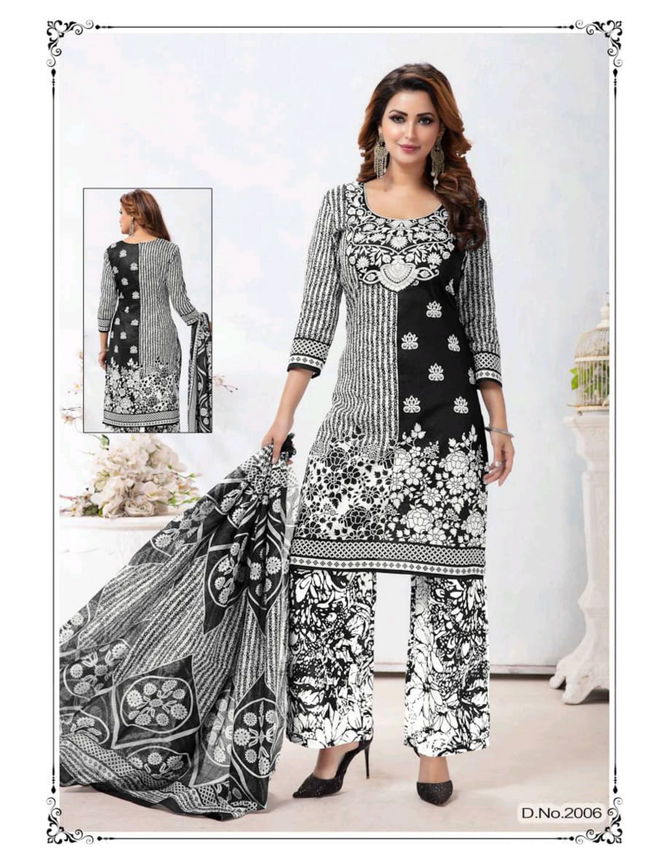 Meenaxi Black Queen Vol-2 Latest Fancy Designer Black And White Heavy Cotton Print Dress Material Collection