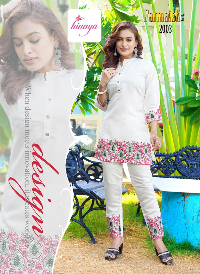 Furmaish Vol 1 By Hinaya Cord Set Kurti With Bottom Catalog