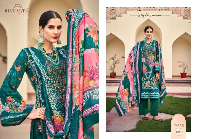 Musafir Vol 15 By Riaz Arts Lawn Digital Printed Dress Material Exporters In India